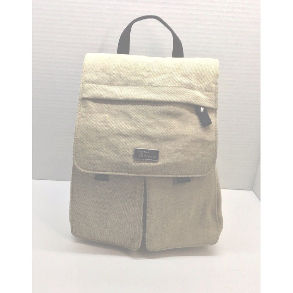 Vtg Frankie And Johnny Canvas Backpack,1 Zip&4 Slots Inside ,4 Pockets Out,Read